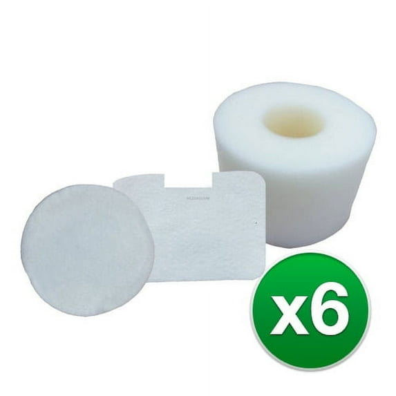 Replacement Vacuum Filter for Shark F657 / Foam & Felt Filter (6 Pack)