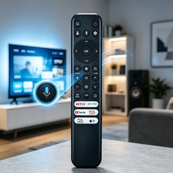 Replacement Voice Remote with 6 Shortcut Buttons (NEI*FLX/Pri*me Video/You*Tube/Ap*le TV) for T*CL Goog*le Android TV, RC813 FMB1 Bluetooth Remote Replaces FMB3, Fits 4K UHD Mini-LED QLED Smart TV