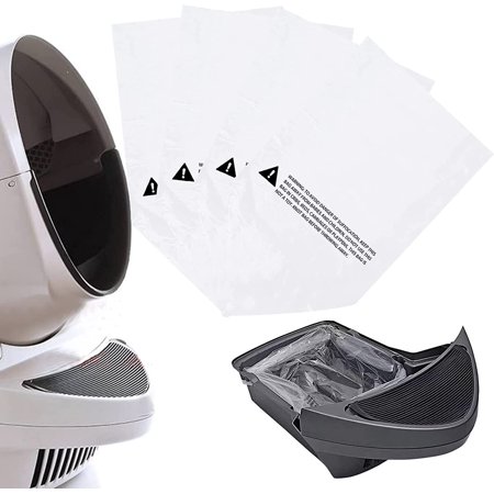 Replacement Waste Drawer Liners Compatible with Litter Bag Robot 3, 4, 60 Pack Count Waste Bags, 9-11 Gallons