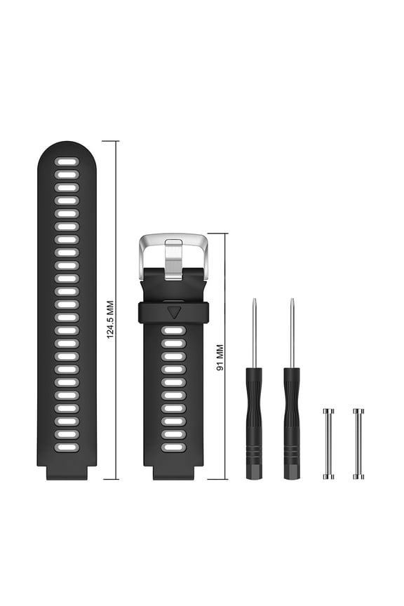 Replacement Watch Band Strap For Forerunner 735XT 230 235 620 630 | Soft Silicone Two-Tone Design | Breathable Lightweight Adjustable | Fits 5.11-8.46" Wrist | 22mm Width | Includes Connectors &