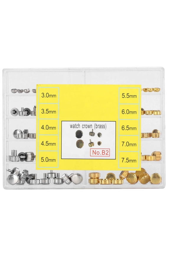 Replacement Watchmaker Alloy Watch Crown Parts Assorted Accessories Watch Repair Tool 100pcs
