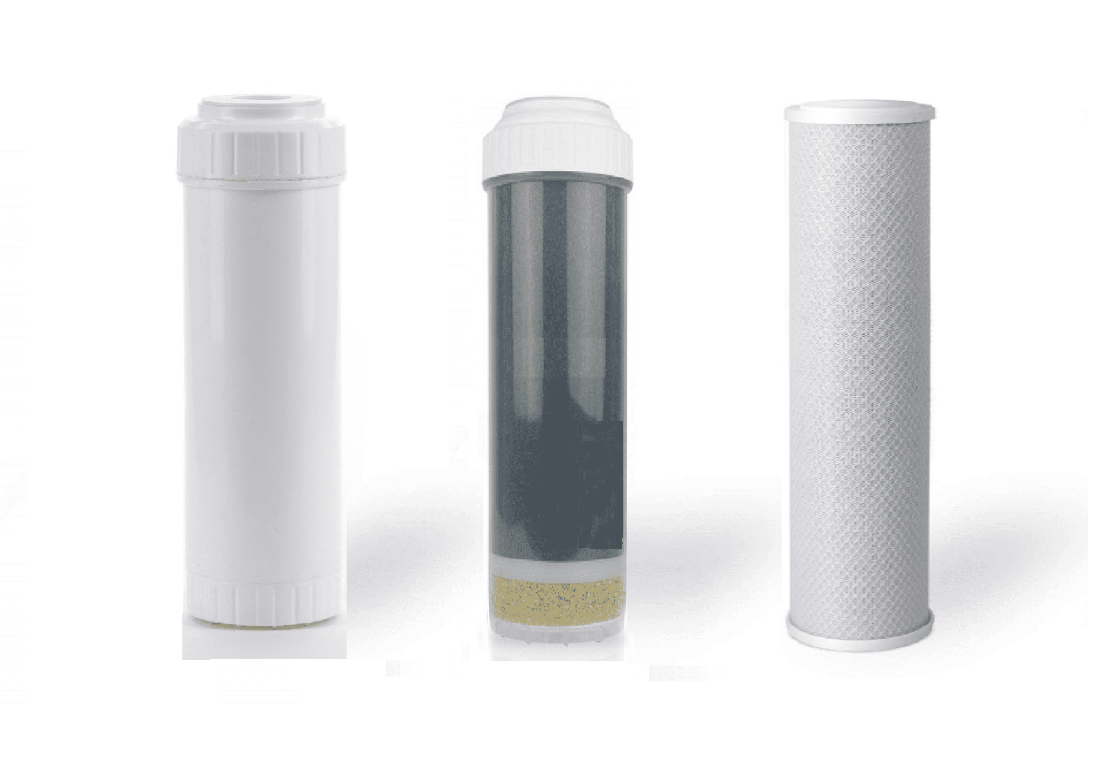 Replacement Water Filter Set: Carbon Block | Fluoride Reducing Filter | GAC + KDF Filter (3 PC) Set