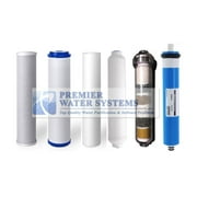 Replacement Water Filter Set for 6 Stage Alkaline Reverse Osmosis Filtration Systems 150 GPD RO Membrane + Alkaline Filter