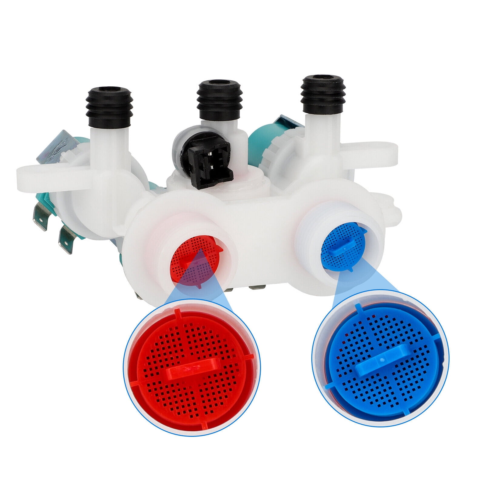 Replacement Water Inlet Valve W11165546, 120V 60HZ, Metal+Plastic for Whirlpool, Kenmore, Crosley Washing Machines