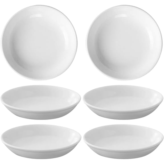 Replacement Wax Warmer Dish 6-Pack Round Ceramic Plates 4.33In Candle Melt Bowls for Electric Aromatherapy Oil Diffuser Tray Versatile Small Serving Dishes Home Fragrance