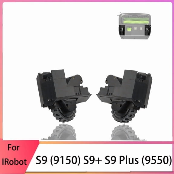 Replacement Wheel Set For Roomba S9/S9+ (9550/9150) – Left & Right Drive Wheel Assembly Module – Silicone Tires For Improved Traction & Durability​