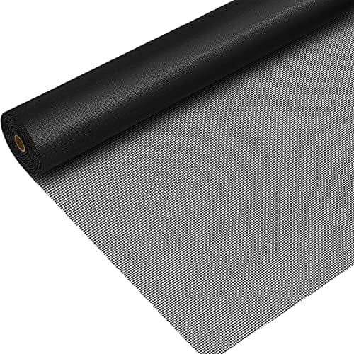 Replacement Window Screens, 48in x 120ft, Durable Fiberglass Window Screen Mesh Roll, Easy to Cut, Not Easy to Tear, Black Door Screens for Flies Mosquitoes Bug Prevention Pet Proof