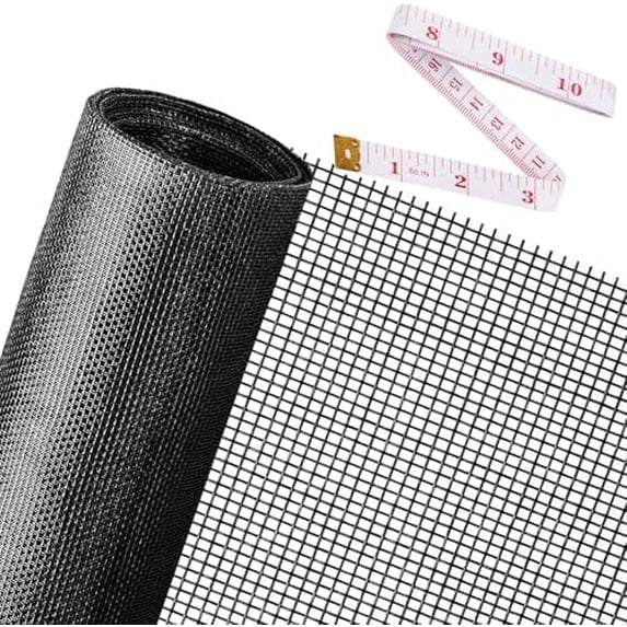 Replacement Window Screens, 59X106 Inch Durable Window Screen Mesh for Patio Porch Door Windows, DIY Adjustable Fiberglass Screen Repair Kit Sliding Net Roll Pet, Black by