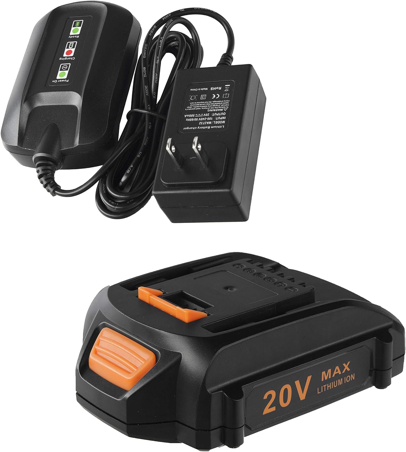 Replacement Worx 20v Battery And Charger Starter Kit Wa3520 Lithium Battery And Charger Wa3742 6608