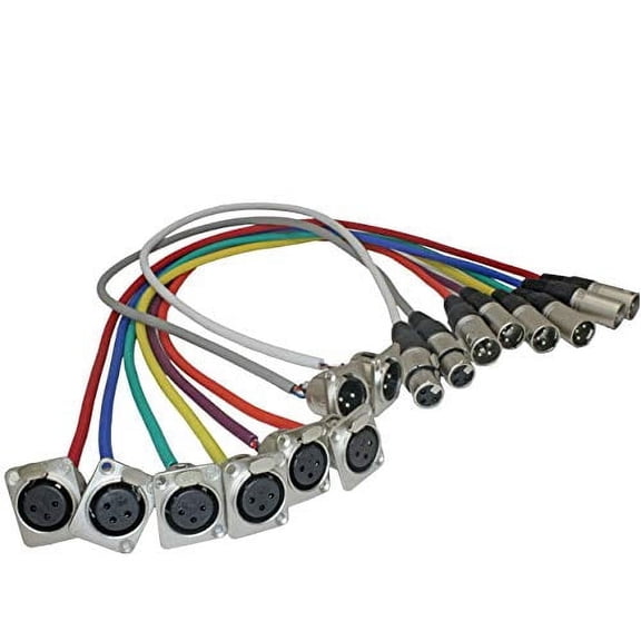 Replacement XLR Pigtails for Floor Boxes and Rack Panels 6 Female 2 Male