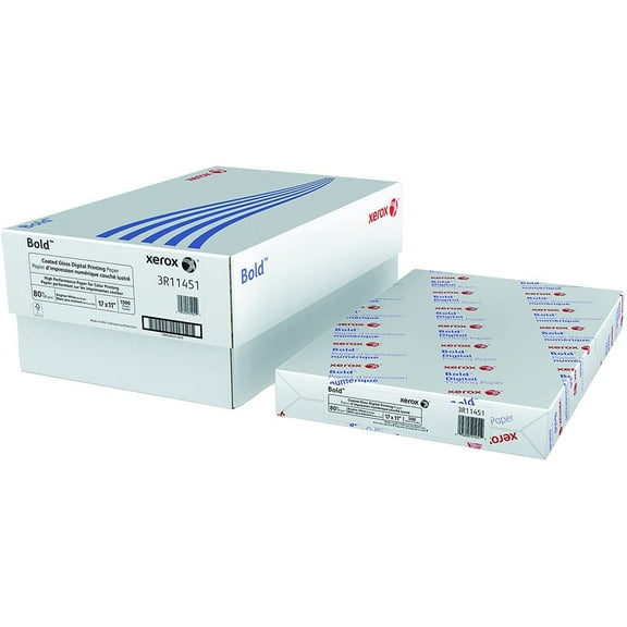 Replacement for Xerox 3R11451 Bold Coated Gloss Digital Printing Office Paper, 11 x 17, 80 Pound Text, (118 Gsm), White, Sold As 500 Sheets (Replaced By Limited Papers -TM- Sourced From Top Brands)