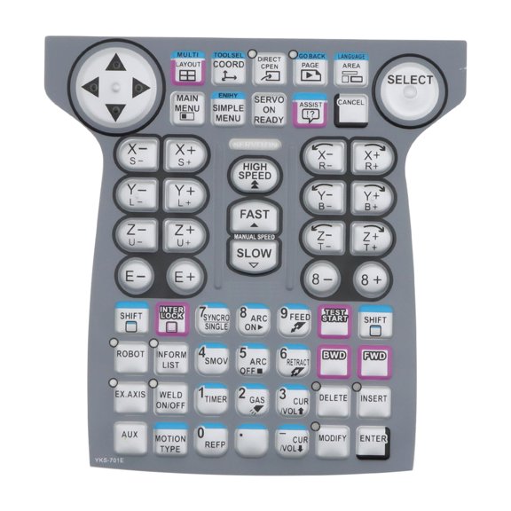 Replacement YKS-701E Membrane Keypad for Yaskawa DX200 JZRCR-YPP21-1 Teach Pendant