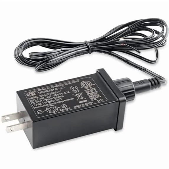 Replacement Yard Inflatable Adapter 12V 2A,Class 2 Power Supply Adaptor with 6.6ft Extension Cables,Class 2 Power Unit Transformer Plug for String Light Halloween Christmas Inflatable Decors Black