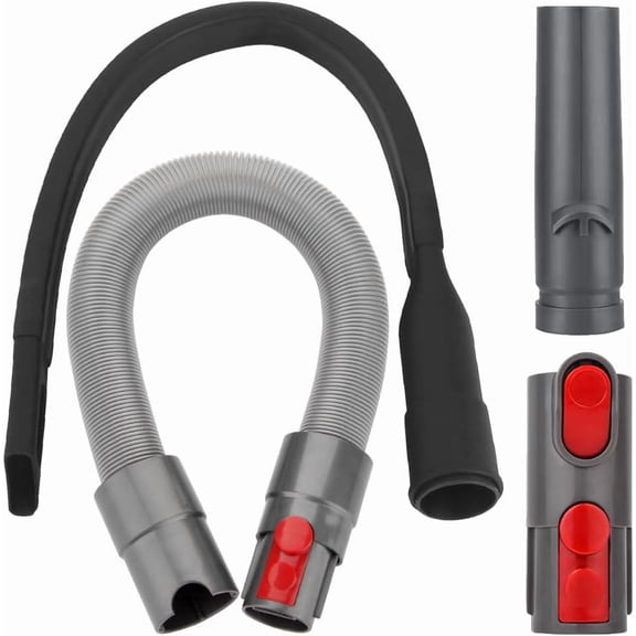 Replacement attachment for Dy*son vacuum cleaners V15, V12, V11, V10, V8, V7. Extension hose, flexible crevice nozzle with long flat nozzle adapter for cleaning corners.