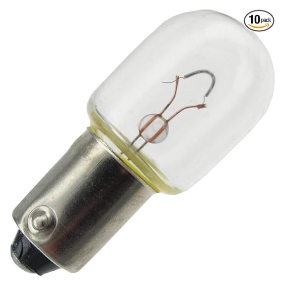 Replacement for 1886 Miniature Light Bulb, 6.3 Volts, BA9S Base, (10 Pack)