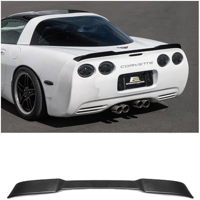H-Style Rear Trunk Spoiler Wing For 2005-2013 Chevy Corvette C6 ZR1 - Glossy Black ABS Plastic