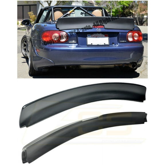 Replacement for 1999-2005 Mazda Miata MX5 NB | EOS Rocket Bunny Style Fiberglass Primer Black Rear Trunk Lid Wing Spoiler