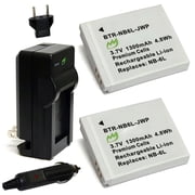 Replacement for CAS Aasonida Battery 2-Pack, 1300mAh and Charger with Car Adapter