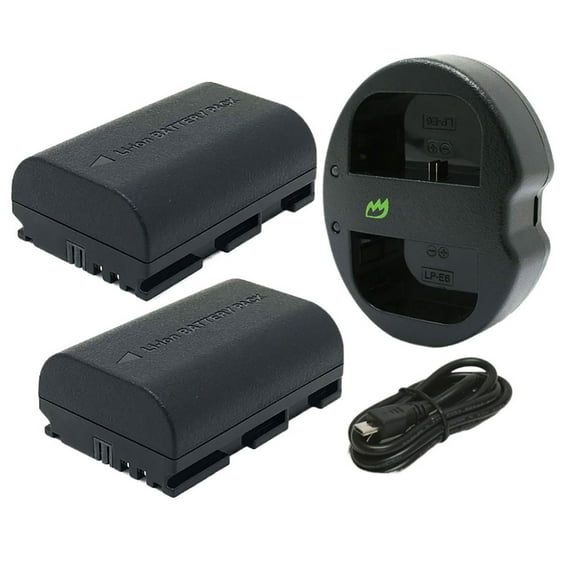 Replacement for Canon Blackmagic Design Pocket Cinema Camera 4K Battery (2-Pack, 2600mAh) and Dual Charger