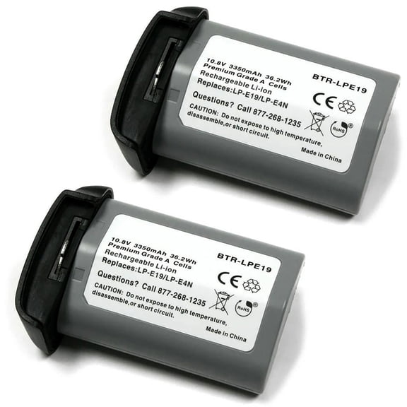 Replacement for Canon EOS-1Ds Mark III Battery (2-Pack, 3350mAh)