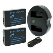 Replacement for Canon EOS 250D Battery 2-Pack, 1040mAh and Dual Charger