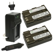 Replacement for Canon EOS 30D Battery 2-Pack, 2000mAh and Charger with Car Adapter