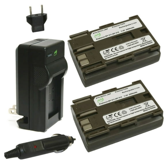 Replacement for Canon EOS 40D Battery (2-Pack, 2000mAh) and Charger