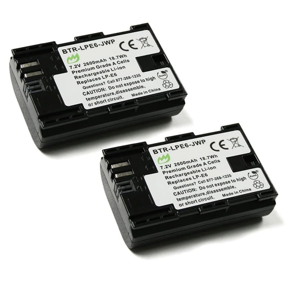 Replacement for Canon EOS 5D Mark II Battery (2-Pack, 2600mAh)