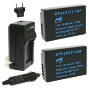 Replacement for Canon EOS Rebel T6i Battery 2-Pack, 1040mAh and Charger with Car Adapter
