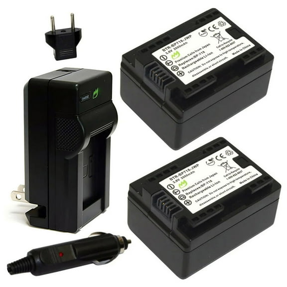 Replacement for Canon HF R42 Battery (2-Pack, 2000mAh) and Charger