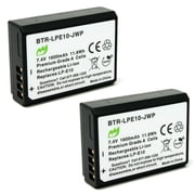 Replacement for Canon LP-E10 Battery 2-Pack, 1600mAh