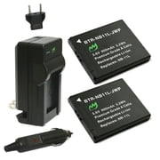 Replacement for Canon NB-11L Battery 2-Pack, 900mAh and Charger with Car Adapter