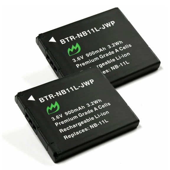Replacement for Canon NB-11L Battery (2-Pack, 900mAh)