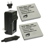 Replacement for Canon NB-4L Battery 2-Pack, 1300mAh and Charger with Car Adapter