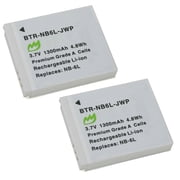 Replacement for Canon NB-6LH Battery 2-Pack, 1300mAh