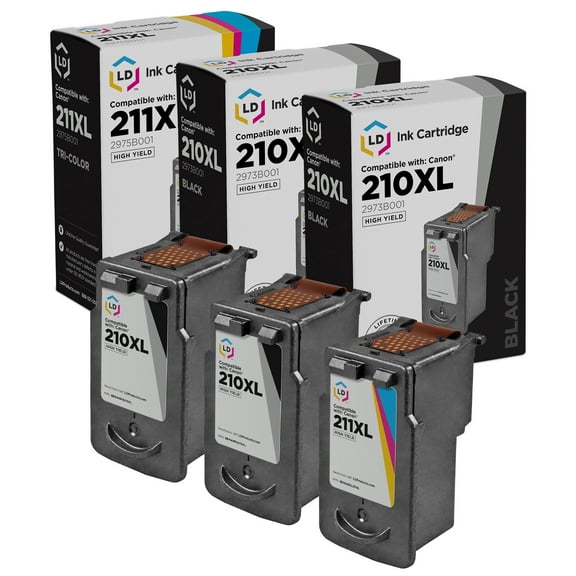 LD Products Compatible Replacement for Canon PG-210XL & CL-211XL Set of 3 High Yield Ink Cartridges