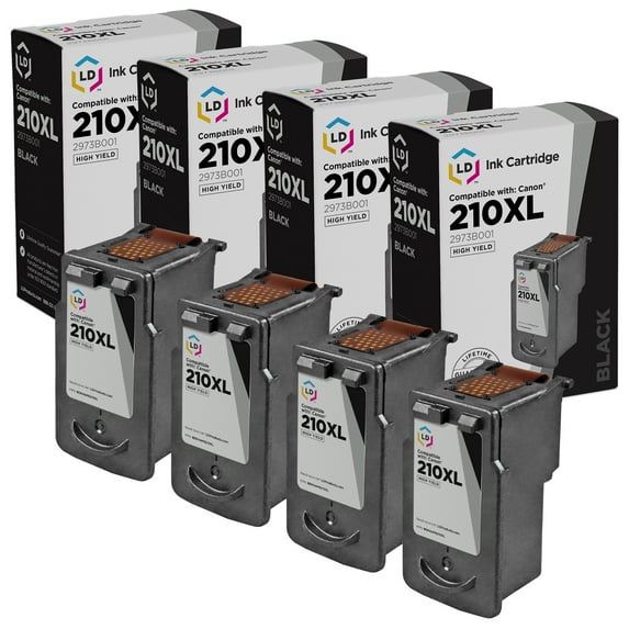 LD Products Compatible Replacement for Canon PG-210XL Set of 4 High Yield Ink Cartridges