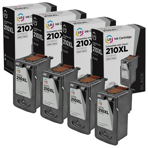 LD Products Compatible Replacement for Canon PG-210XL Set of 4 High Yield Ink Cartridges