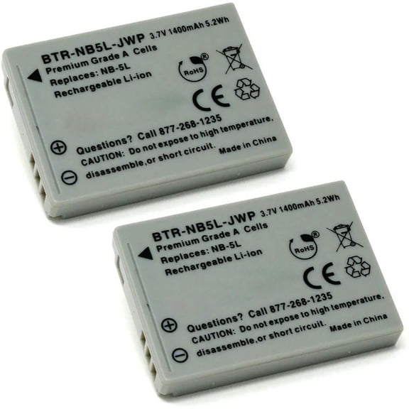 Replacement for Canon PowerShot SD900 IS Battery (2-Pack, 1400mAh)