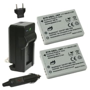 Replacement for Canon PowerShot SX210 IS Battery 2-Pack, 1400mAh and Charger with Car Adapter