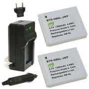 Replacement for Canon PowerShot SX540 HS Battery 2-Pack, 1300mAh and Charger with Car Adapter