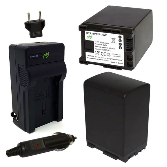 Replacement for Canon VIXIA HF M300 Battery (2-Pack, 3000mAh) and Charger