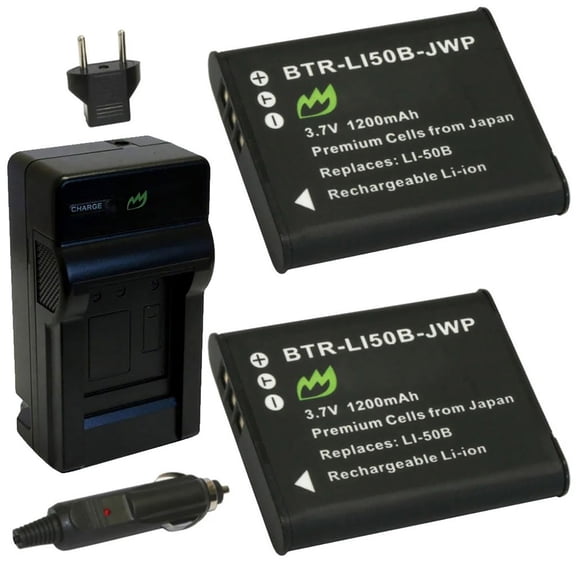 Replacement for Casio NP-150 Battery (2-Pack, 1200mAh) and Charger