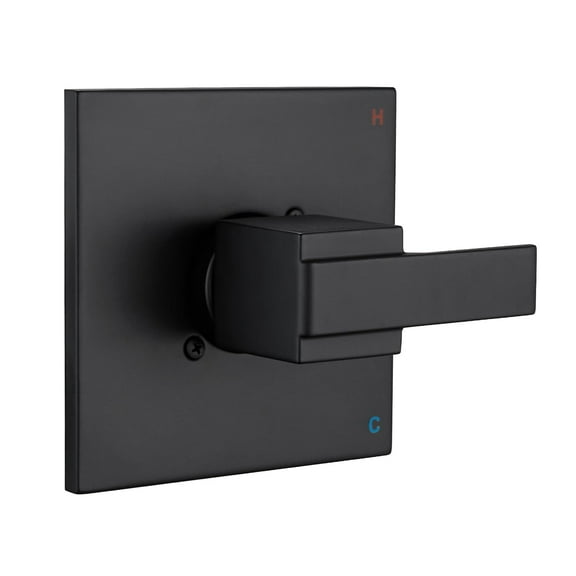 Replacement for Delta 13/14 Series Square Shower Trim Kit, Shower Cover Plate with Handle (Valve& Catridge Not Inclued)- Matte Black