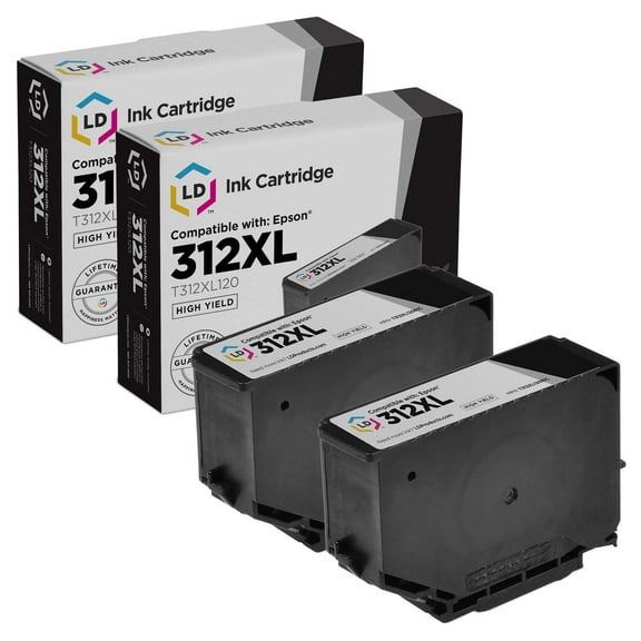LD Products Compatible Replacement for Epson 312XL T312XL120 HY Black Ink 2PK for XP-15000, XP-8500