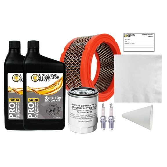 Replacement for Generac A0002075499 maintenance kit with 5W-20 Motor Oil. Replaces kit 0J57670SSM