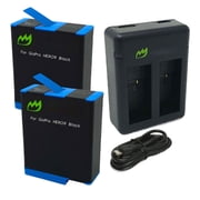 Replacement for GoPro HERO12 Black Battery 2-Pack, 1730mAh and Dual Charger