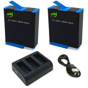 Replacement for GoPro HERO12 Black Battery 2-Pack, 1730mAh and Triple Charger