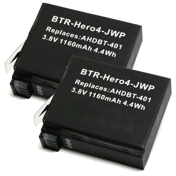 Replacement for GoPro HERO4 Black Battery (2-Pack, 1160mAh)