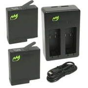 Replacement for GoPro HERO5 Black Battery 2-Pack, 1220mAh and Dual Charger